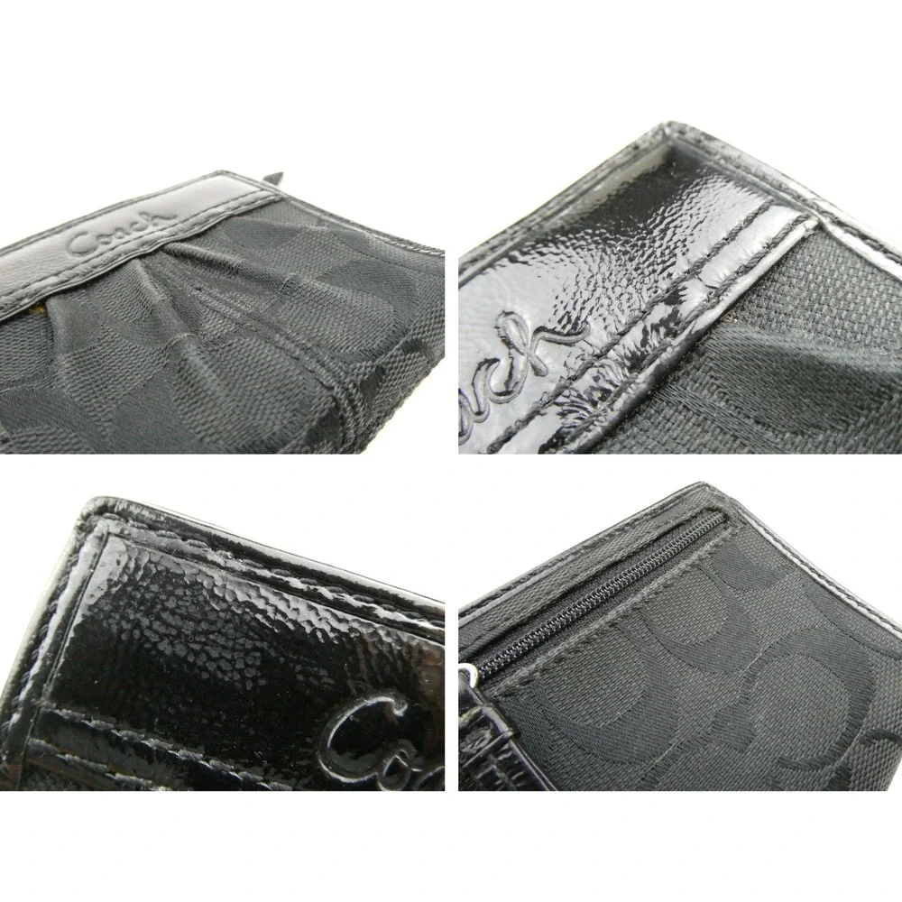 Coach Signature Black Small Bifold Wallet